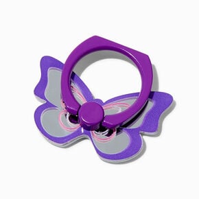 Support &agrave; anneau portable papillon violet,