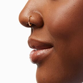 Anneau pour piercing de nez en titane 1,0&nbsp;mm couleur dor&eacute; rose,