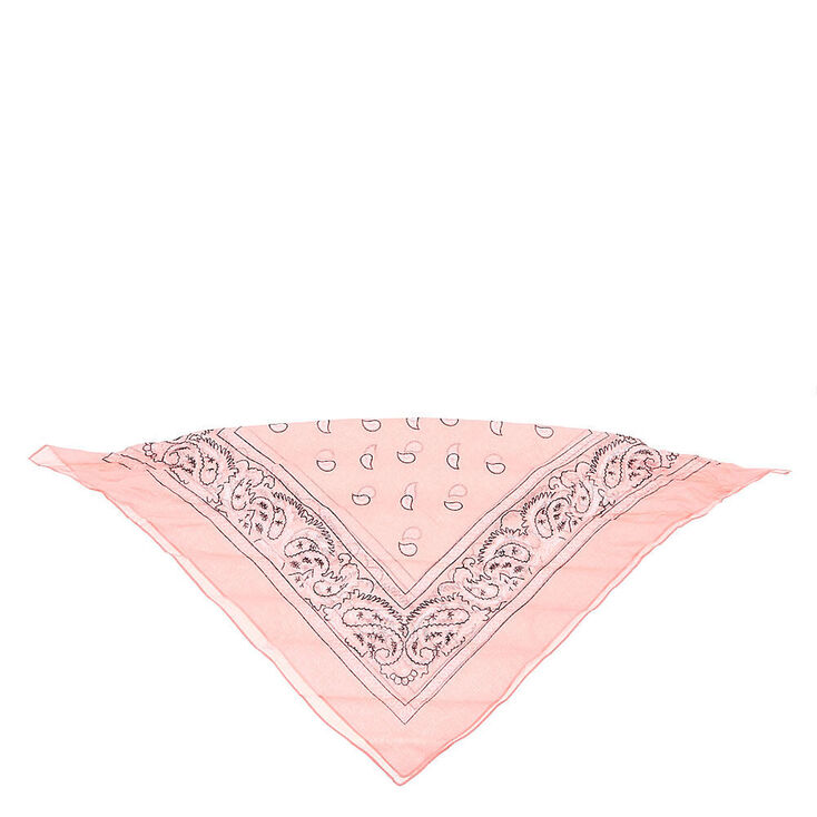 Paisley Bandana Headwrap - Baby Pink,