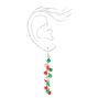 Christmas Silver 2&#39;&#39; Multicolored Bells Drop Earrings,