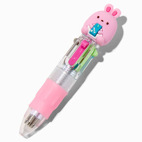 Stylo multicolore lapin rose,