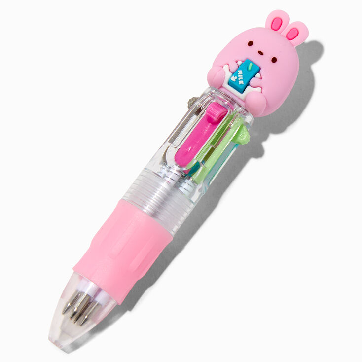 Stylo multicolore lapin rose,
