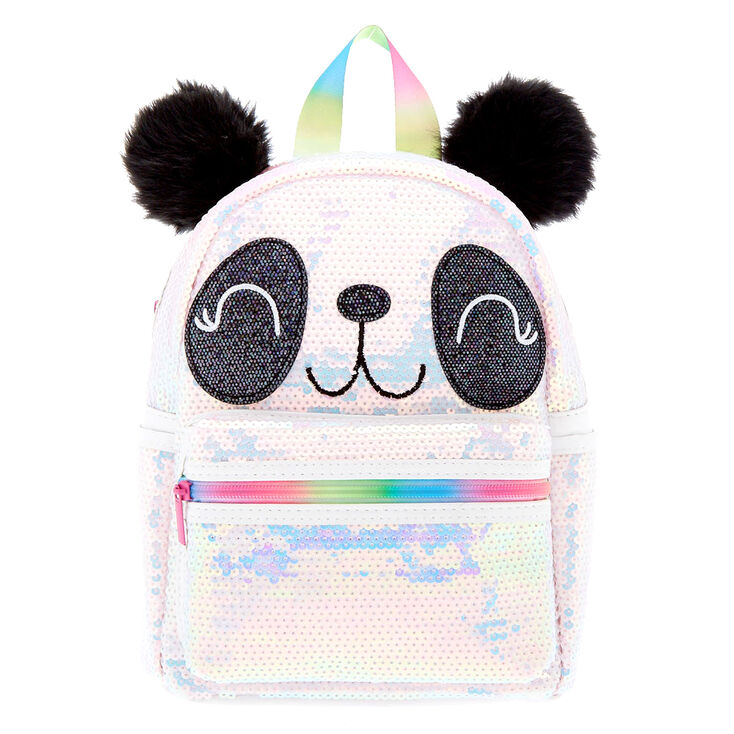 Panda Face Sequin Backpack | Claire's US