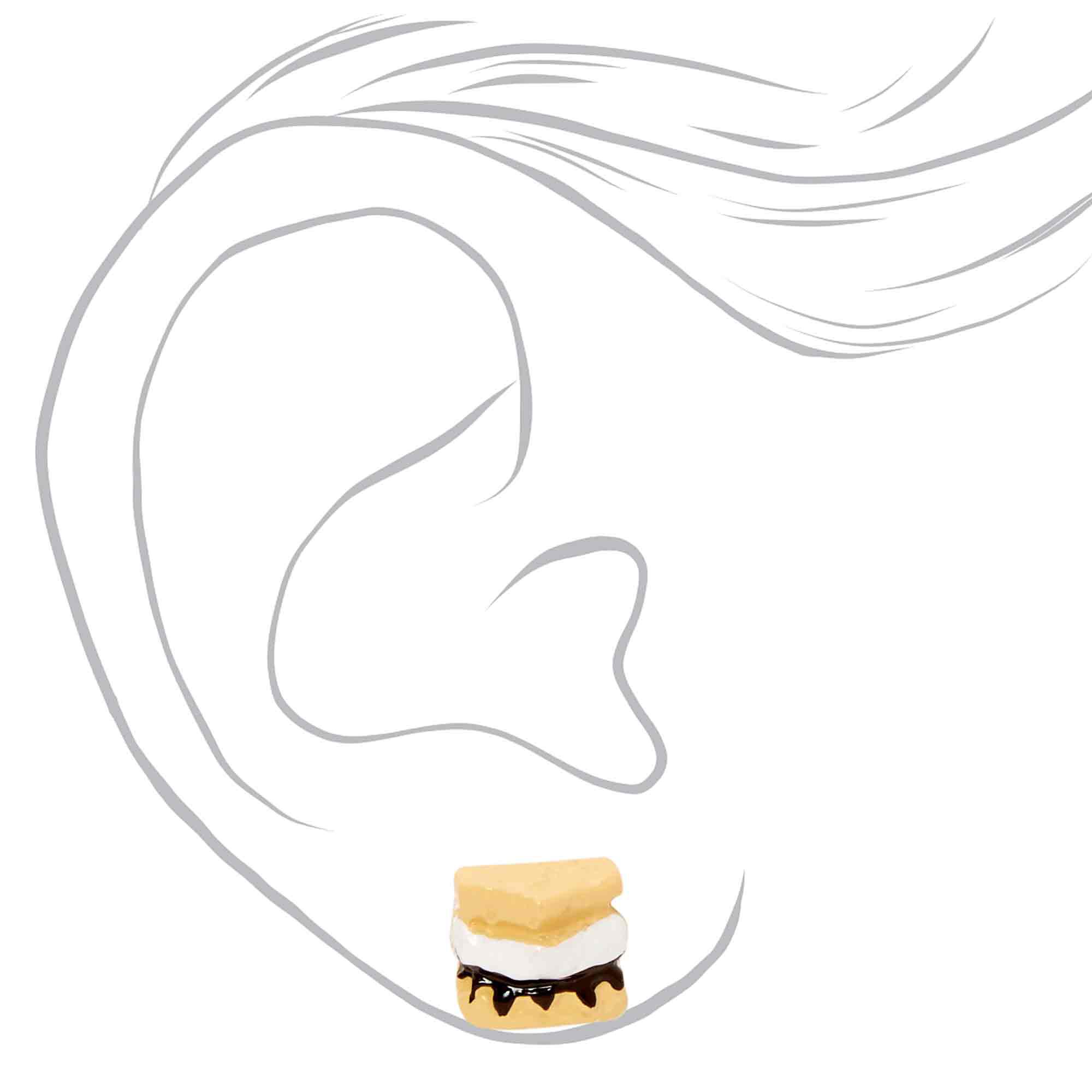 Smores Stud Earrings - Yellow,