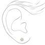 18k Gold Plated Cubic Zirconia Round Stud Earrings - 5MM,