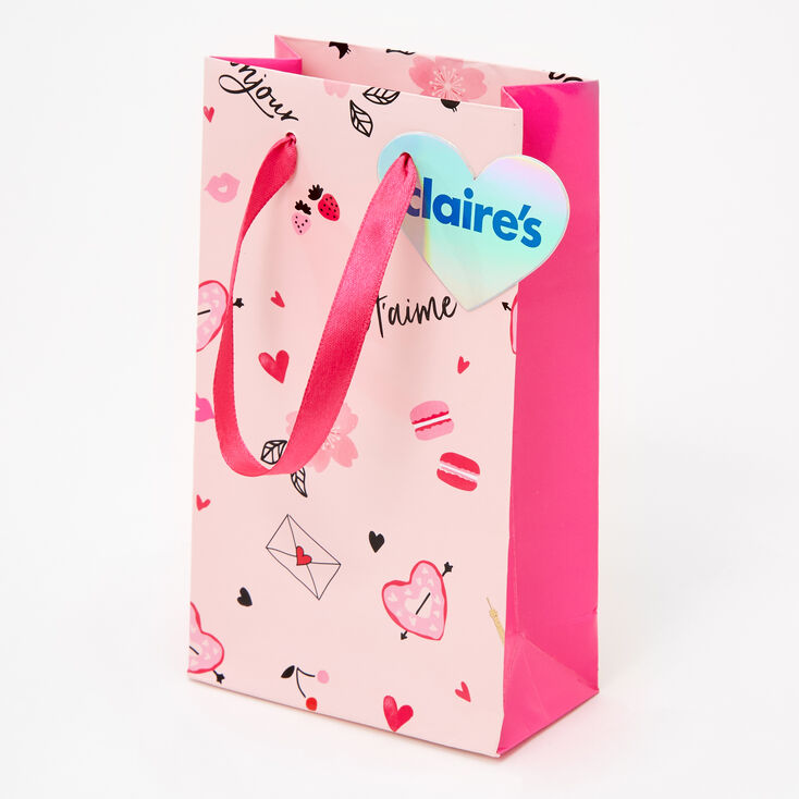 Claire's Sac cadeau Paris de petite taille - Rose