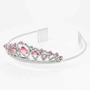 Claire&#39;s Club Pink Rhinestone Silver Tiara,