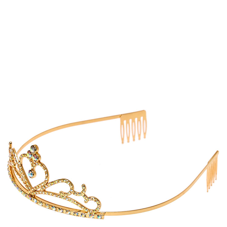 Claire's Club Heart Tiara - Gold | Claire's US