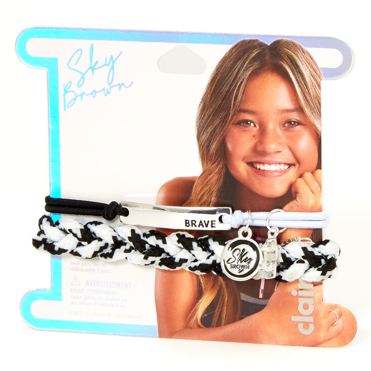 Sky Brown&trade; Adjustable Braided bracelets &ndash; Black, 2 pack,