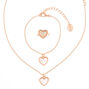 Parure de bijoux &agrave; c&oelig;urs couleur dor&eacute; rose pour enfant,