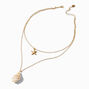 Gold-tone Conch &amp; Starfish Multi-Strand Necklace,