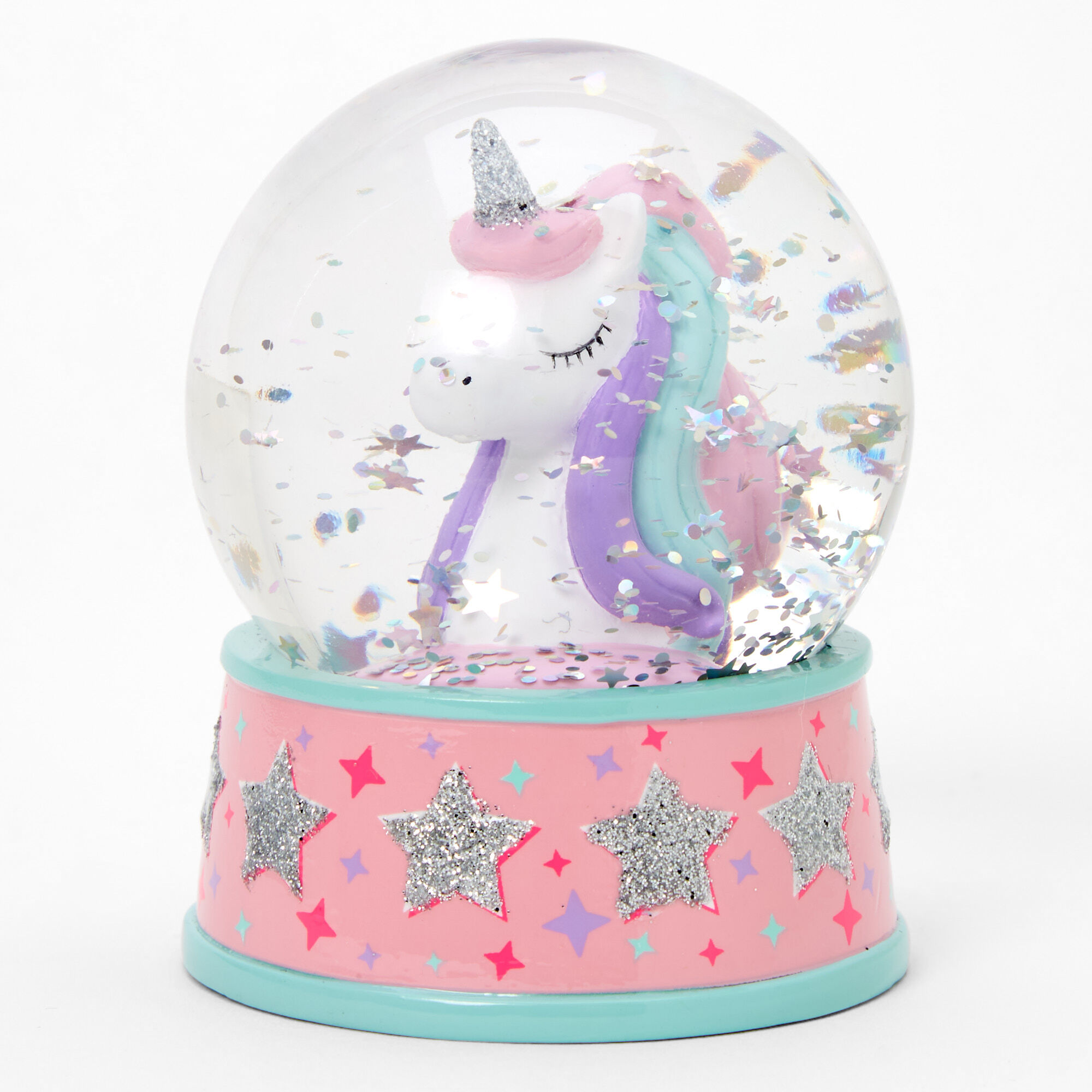 Boule à neige licorne à paillettes,