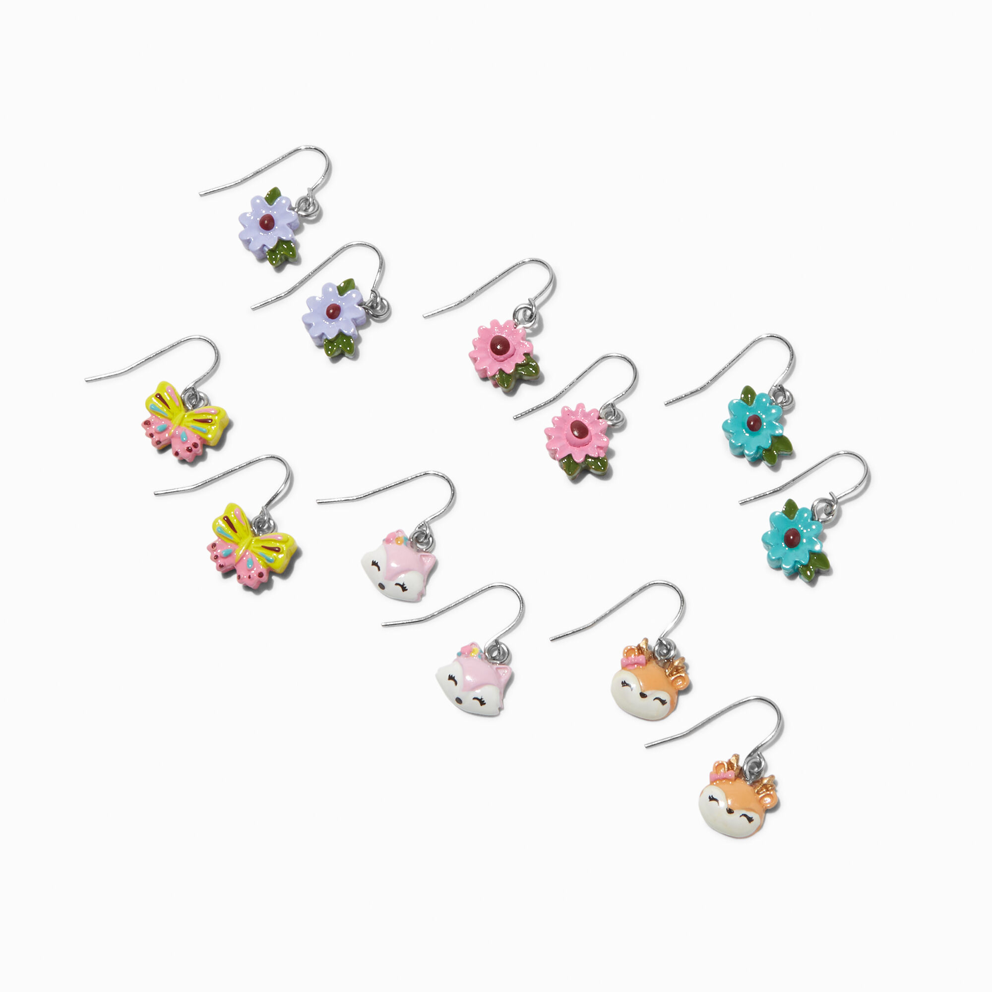 View Claires Fall Flowers 05 Drop Earrings 6 Pack Silver information