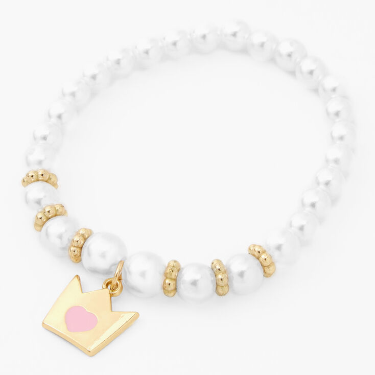 Claire&#39;s Club Gold Crown Pearl Jewelry Set - 2 Pack,
