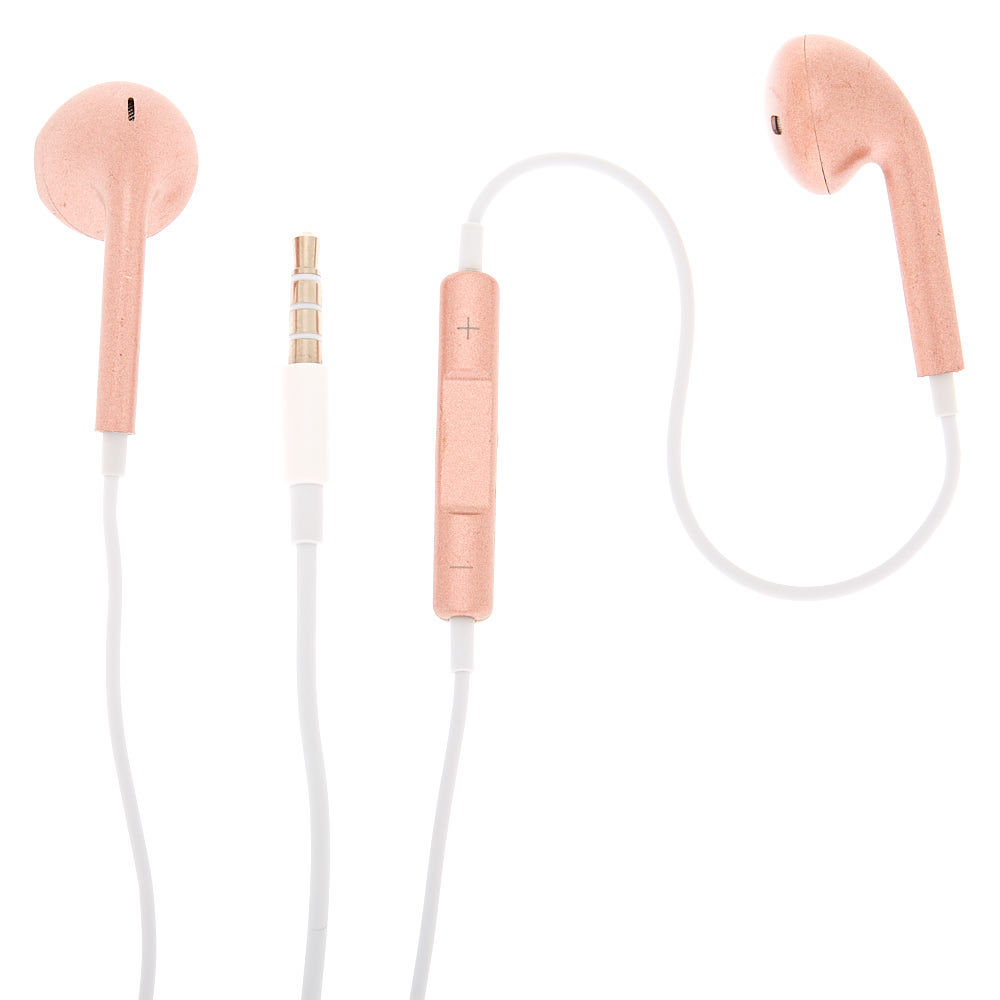 rose gold headphones with microphone