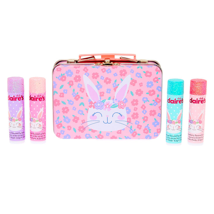 Claire&#39;s Club Claire the Bunny Lip Balm Set &amp; Tin Box - 4 Pack,
