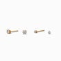 C LUXE by Claire&#39;s 18kt Gold Plated Cubic Zirconia 2mm &amp; 3mm Stud Earrings - 2 Pack,