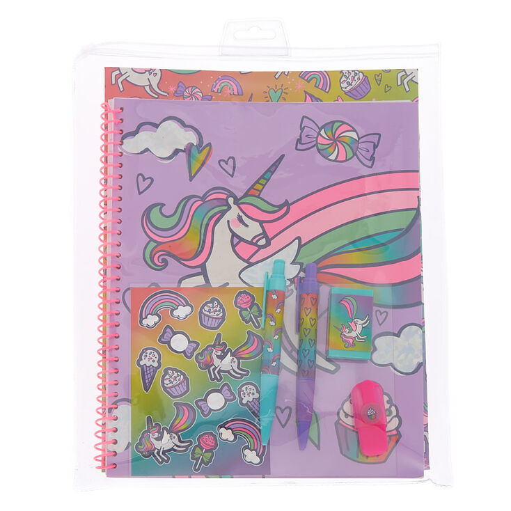 Miss Glitter the Unicorn Rainbow Stationery Set,