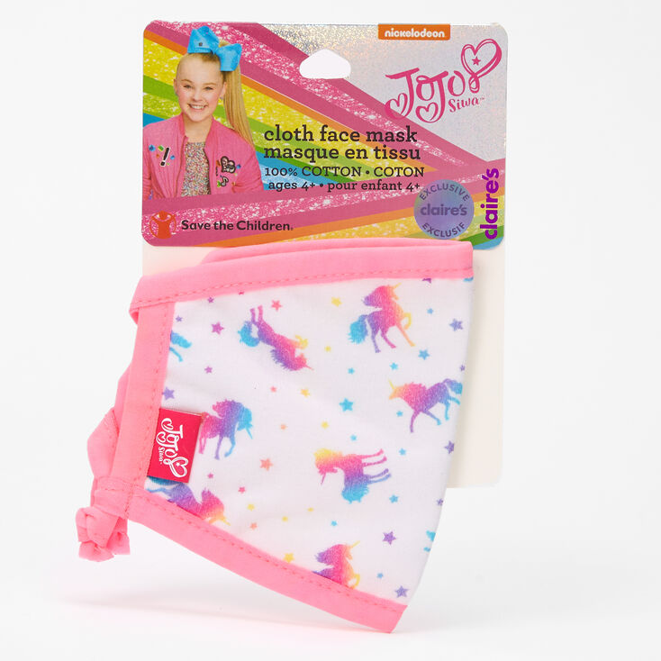 Jojo Siwa Unicorn Print Face Mask Adjustable Claire S Us
