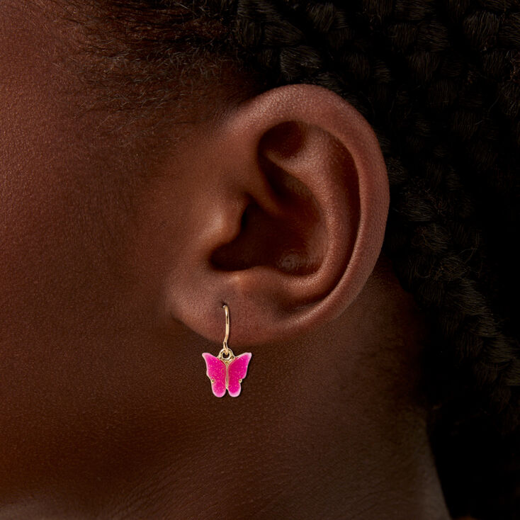 Glow in the Dark Butterfly 1&quot; Drop Earrings - 3 Pack,