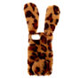 Leopard Print Fur Bunny Phone Case - Fits iPhone 6/7/8/SE,