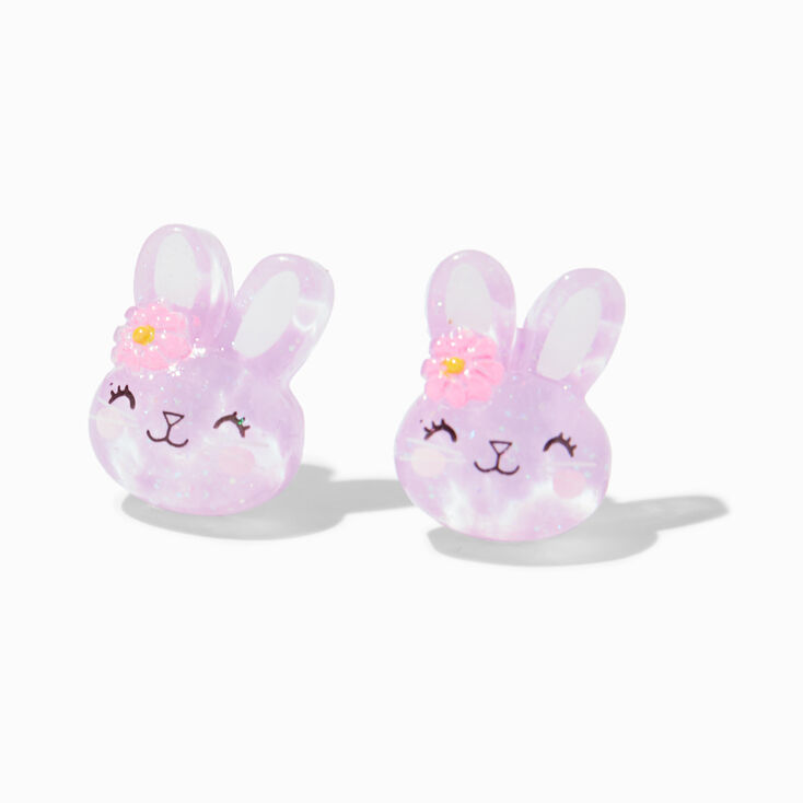 Purple Bunny Stud Earrings,