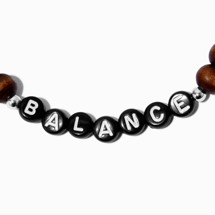 Brown &#39;&#39;Balance&#39;&#39; Beaded Stretch Bracelet,