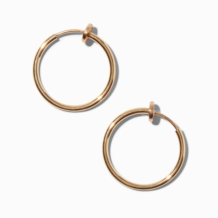 Gold-tone 20mm Clip-On Hoop Earrings,