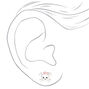Sterling Silver Pink Bow Skull and Crossbones Stud Earrings,