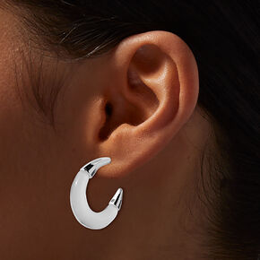 Clear Lucite Silver-tone Hoop Earrings,
