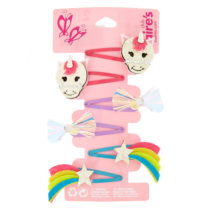 Claire&#39;s Club Unicorn Snap Hair Clips - 6 Pack,