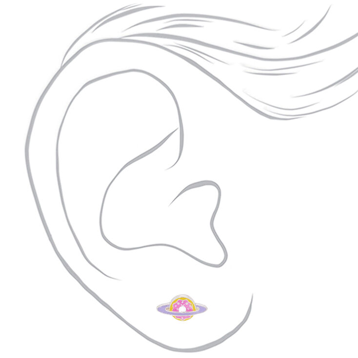 Saturn Donut Stud Earrings - 3 Pack,