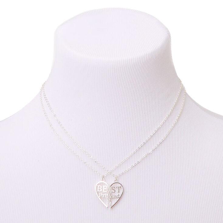 Best Friends Silver Heart Pendant Necklace - 2 Pack,