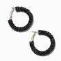 Jet Black Crystal 35MM Hoop Earrings,