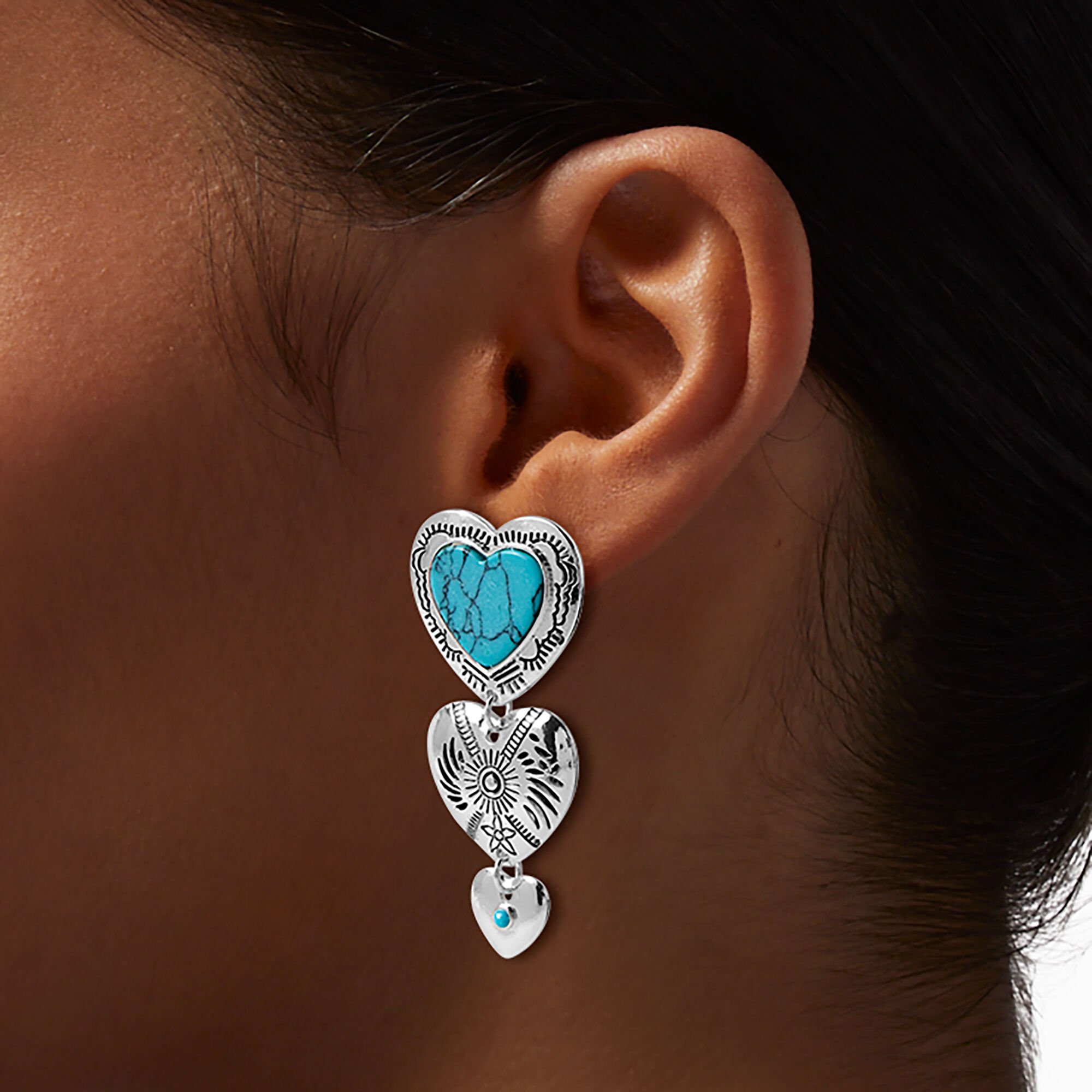 Cowgirl Heart Drop Earrings,