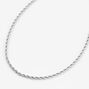 Silver-tone 2mm Thin Twisted Rope Chain Necklace,