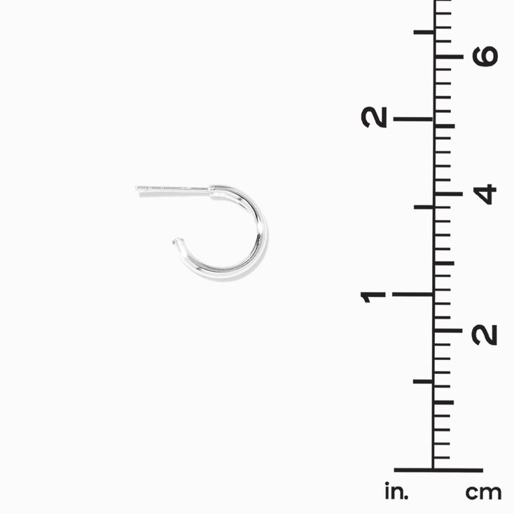 C LUXE by Claire&#39;s Sterling Silver 10mm Hoop Earrings,