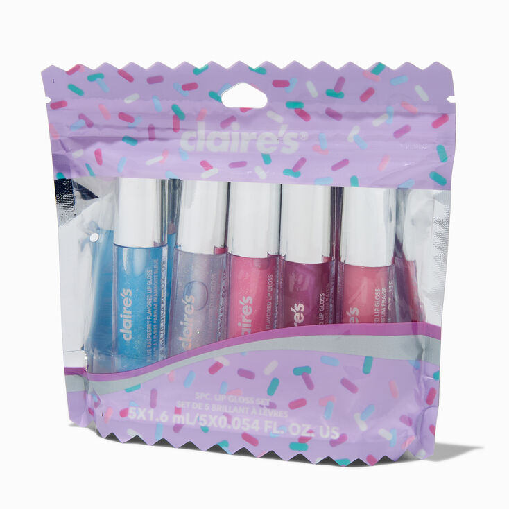 Purple Sprinkle Flavored Lip Gloss Set - 5 Pack,