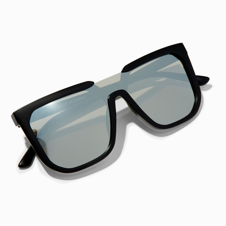 Matte Black Tinted Shield Sunglasses,