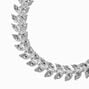 Rhinestone Leaves Silver-tone Chain Bracelet,