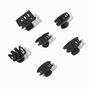 Black Matte &amp; Glossy Mixed Mini Hair Claws - 6 Pack,