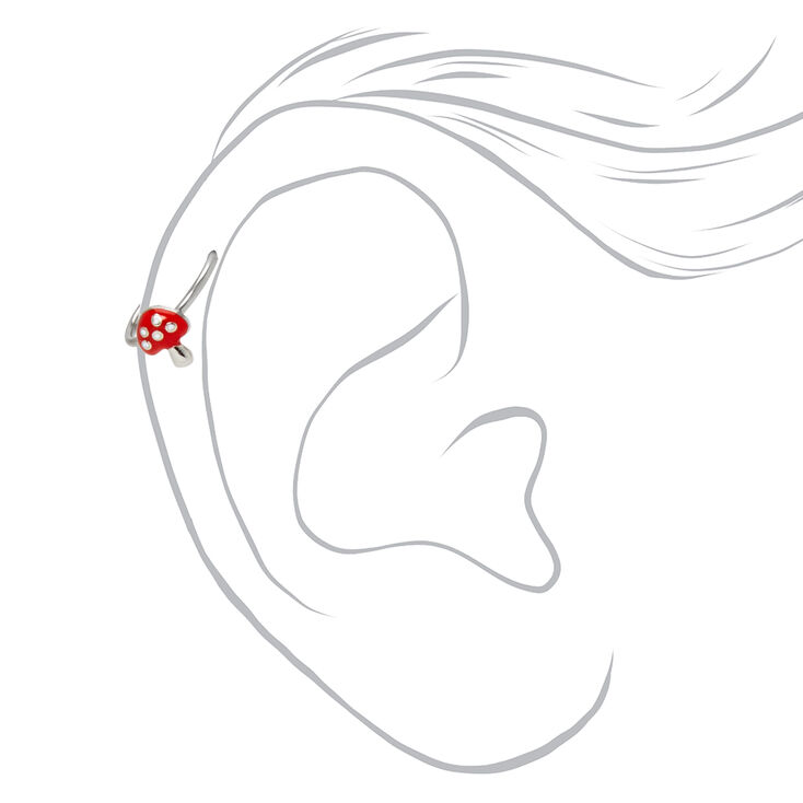 Red Mushroom &amp; Daisy 20G Bead Cartilage Hoop Earrings &#40;3 Pack&#41;,