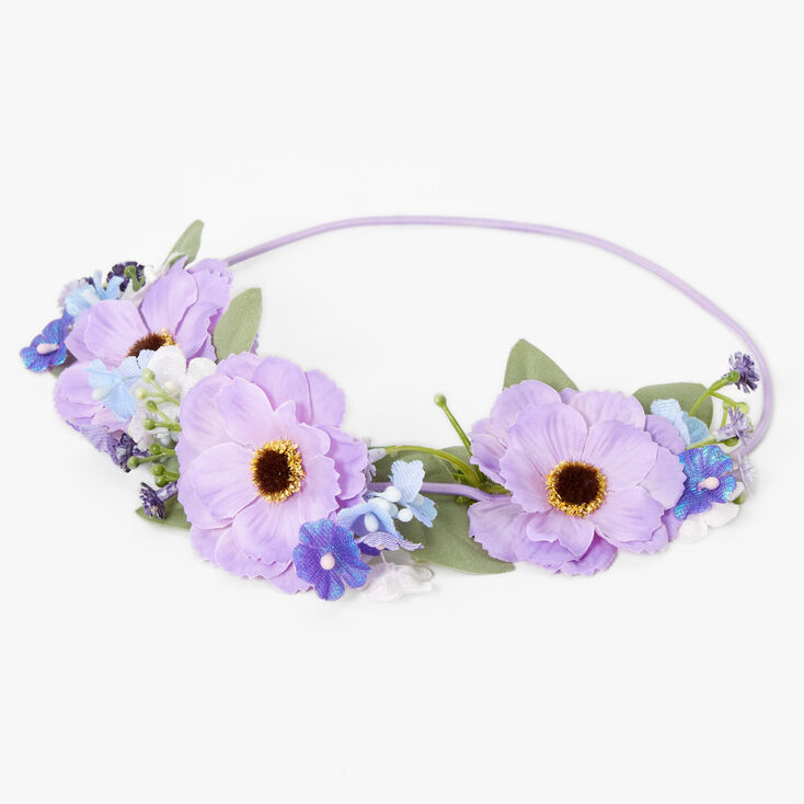 Purple &amp; Blue Flower Crown,