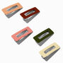 Boho Neutral Rectangular Snap Hair Clips - 5 Pack,