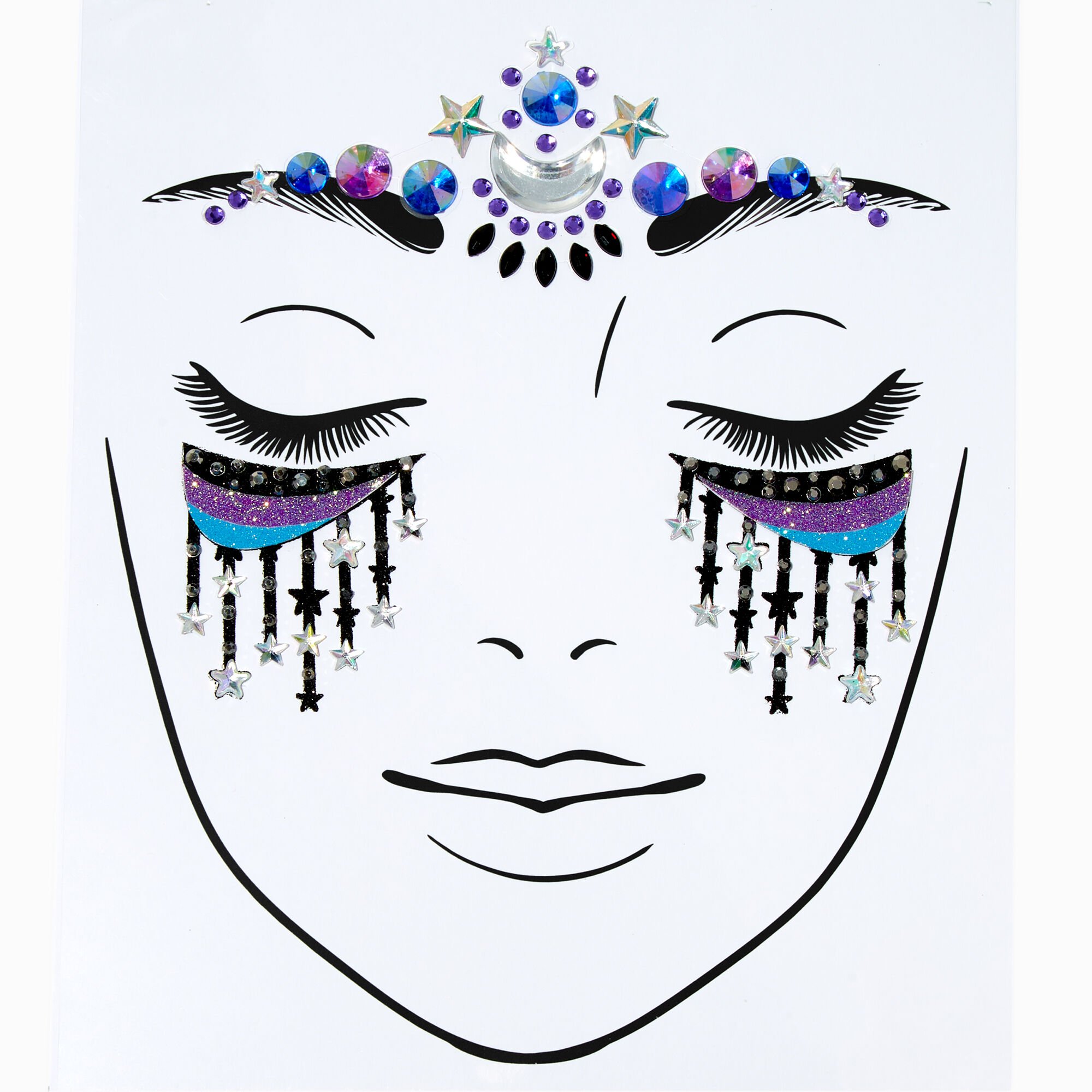 View Claires Iridescent Gemstone Face Stickers information