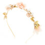 Rose Gold Flower Skinny Headband - Blush Pink,