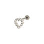 Silver-tone Titanium 16G Crystal Heart Cartilage Earring,