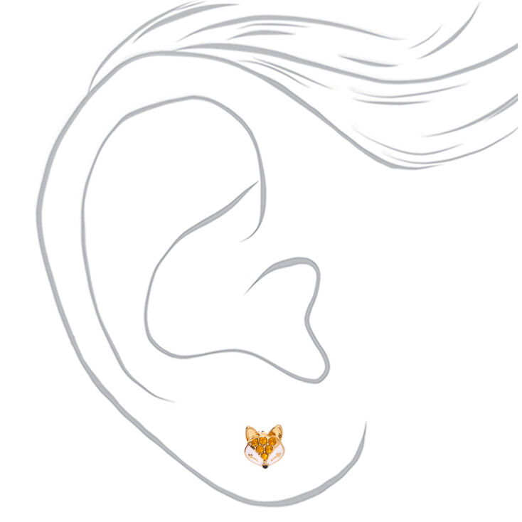 Gold Fox Stud Earrings,