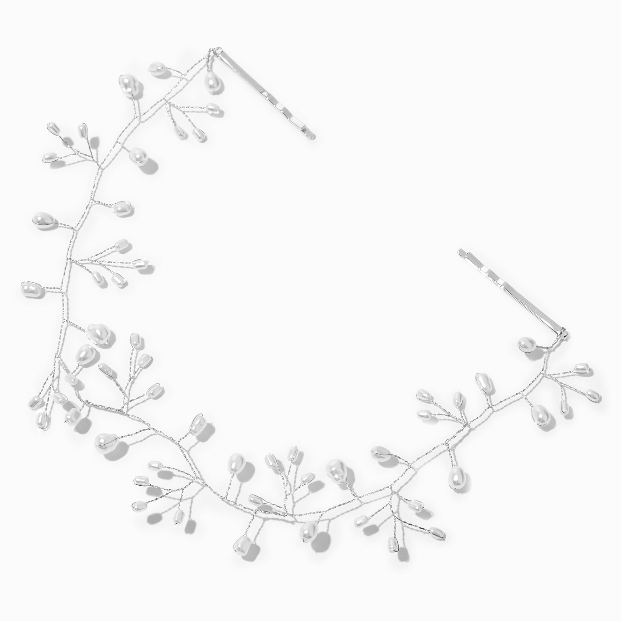View Claires Pearl Silver Hair Vine White information