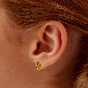 Yellow Crystal Ducky 0.5&quot; Clip-On Stud Earrings,